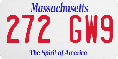 MA license plate 272GW9