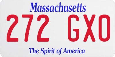 MA license plate 272GX0