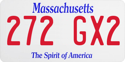 MA license plate 272GX2