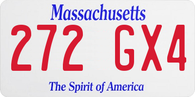 MA license plate 272GX4