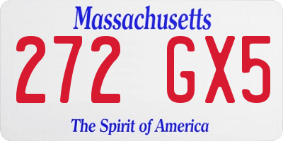 MA license plate 272GX5