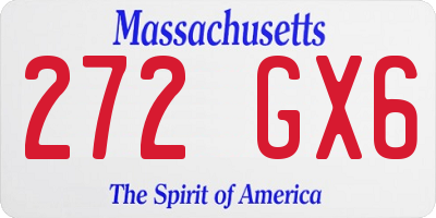 MA license plate 272GX6