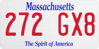 MA license plate 272GX8