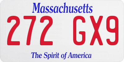 MA license plate 272GX9