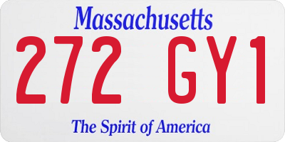 MA license plate 272GY1