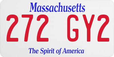 MA license plate 272GY2