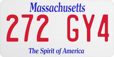 MA license plate 272GY4