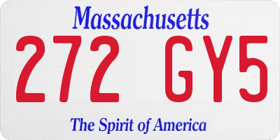 MA license plate 272GY5