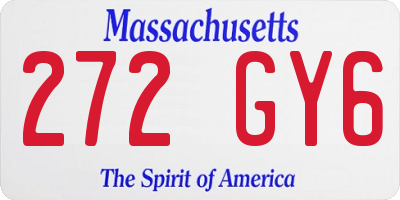 MA license plate 272GY6