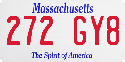 MA license plate 272GY8