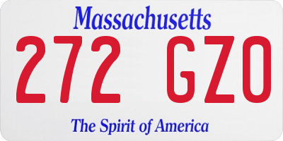 MA license plate 272GZ0