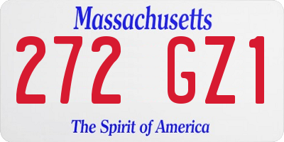 MA license plate 272GZ1