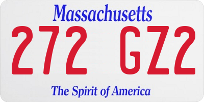 MA license plate 272GZ2