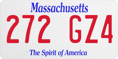 MA license plate 272GZ4