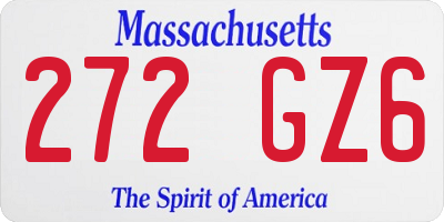 MA license plate 272GZ6