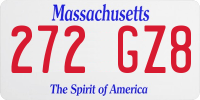 MA license plate 272GZ8