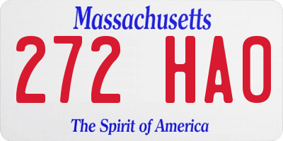 MA license plate 272HA0