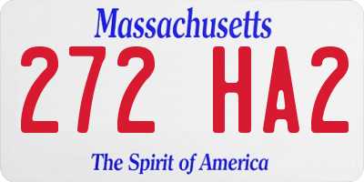MA license plate 272HA2