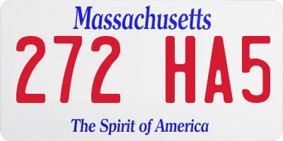 MA license plate 272HA5