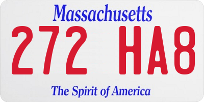 MA license plate 272HA8