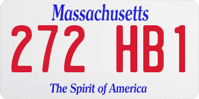 MA license plate 272HB1