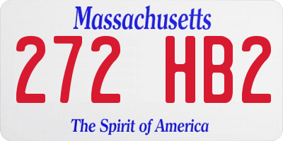 MA license plate 272HB2