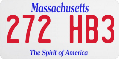 MA license plate 272HB3