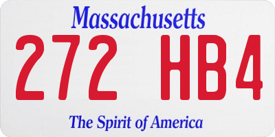 MA license plate 272HB4