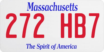 MA license plate 272HB7