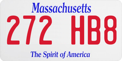 MA license plate 272HB8
