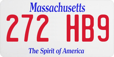 MA license plate 272HB9