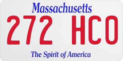 MA license plate 272HC0
