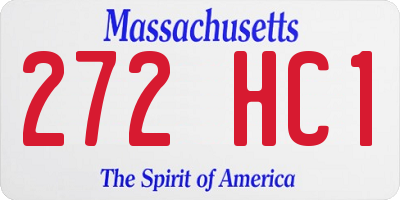 MA license plate 272HC1