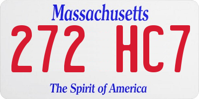 MA license plate 272HC7