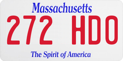 MA license plate 272HD0