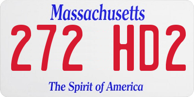 MA license plate 272HD2