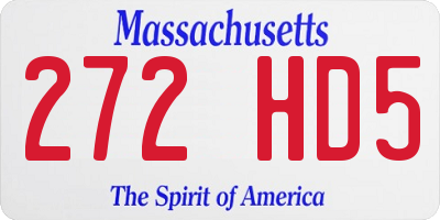 MA license plate 272HD5
