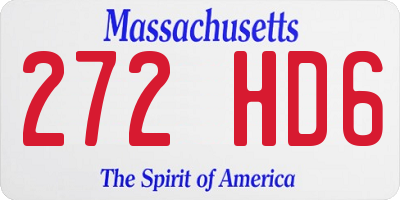 MA license plate 272HD6