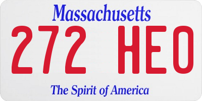 MA license plate 272HE0
