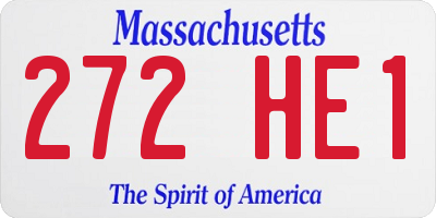 MA license plate 272HE1