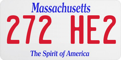 MA license plate 272HE2