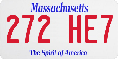 MA license plate 272HE7