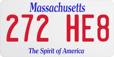 MA license plate 272HE8