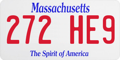 MA license plate 272HE9