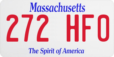 MA license plate 272HF0