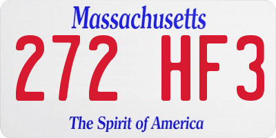 MA license plate 272HF3