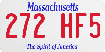 MA license plate 272HF5