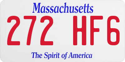 MA license plate 272HF6