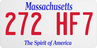 MA license plate 272HF7