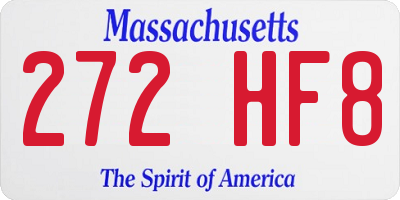 MA license plate 272HF8